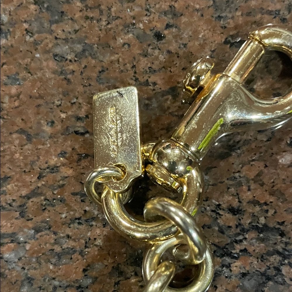 Coach Gold Bear Key Charm with Orange Collar Accent - Picture 5 of 5